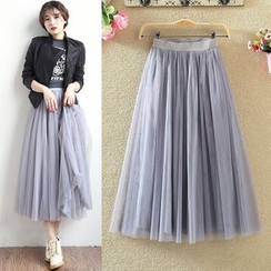 MEMESIS - Midi A-Line Mesh Skirt MEMESIS - Midi A-Line Mesh Skirt