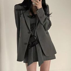 Avox - Plain Blazer / Strappy A-Line Dress Avox - Plain Blazer / Strappy A-Line Dress
