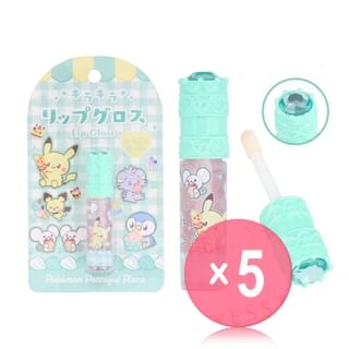 SHOBIDO - Pokemon Peaceful Place Stones Green Lip Gloss 5pcs Bundle Set