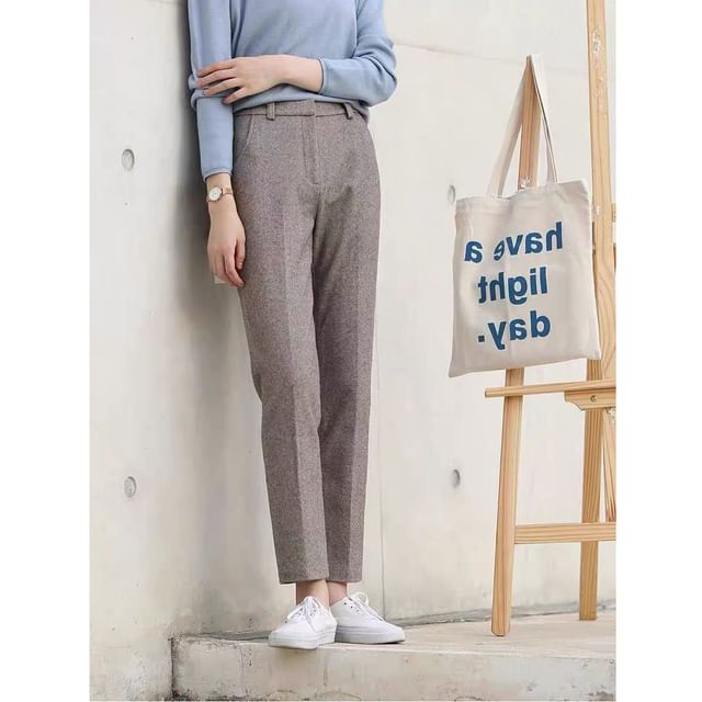 Jeonseon-Mid Rise Cropped Tapered Pants