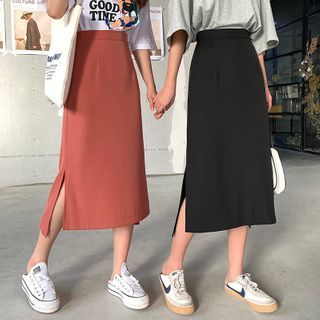 Romarin - Midi A-Line Skirt | YesStyle