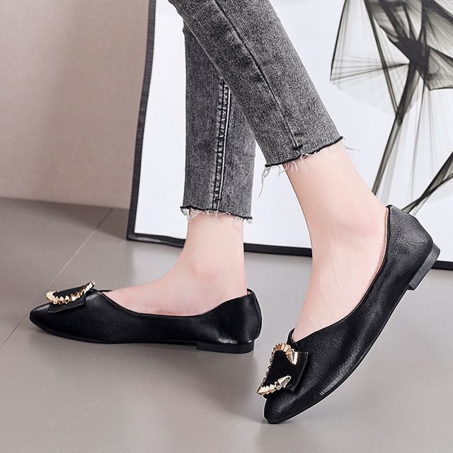 Noniva - Faux Leather Flats | YesStyle