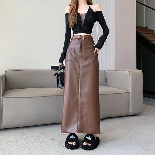 Leather skirt outlet yesstyle