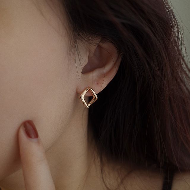 Phoenoa-Square Sterling Silver Earring