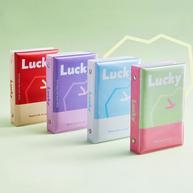 Class 302-Lettering Color Block Small Loose Leaf Notebook Various Designs Set