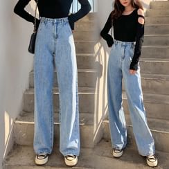 Heart Print Jeans for Girls Heart Print Jeans for Women Fashion Wide Leg  High Waist Baggy Boyfriend Jeans Loose Denim Pants, A# Lb, X-Small :  : Clothing, Shoes & Accessories