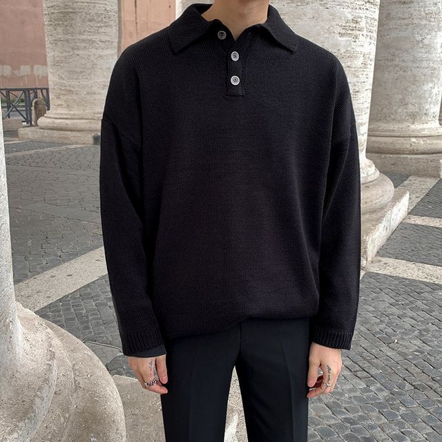 MRCYC Long-Sleeve Knit Polo Shirt | YesStyle
