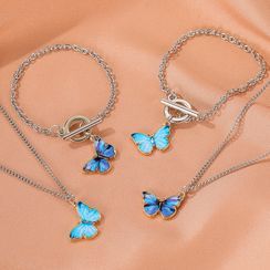 Cheermo - Enameled Butterfly Pendant Necklace / Bracelet Cheermo - Enameled Butterfly Pendant Necklace / Bracelet
