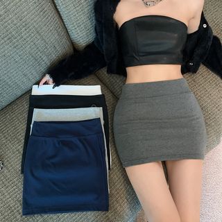 Set: Plain Tube top + Mini Skirt