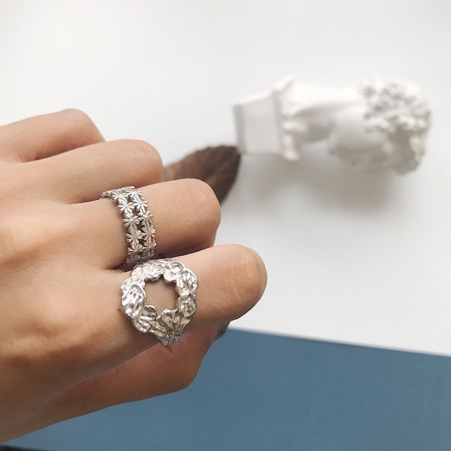 Forainer-Melting Sterling Silver Open Ring