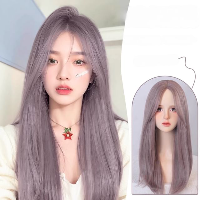 SEVENQ-Set Long Full Wig - Straight Wig Cap