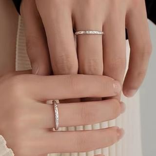 Parskletie-Textured S925 Sterling Silver Open Ring Various Designs Set