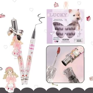 FLORTTE - Bundle: Super False Eyelashes & Lip Set