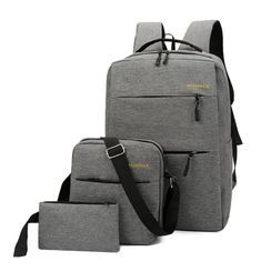 Golden Kelly - Set: Computer Backpack + Crossbody Bag + Pouch