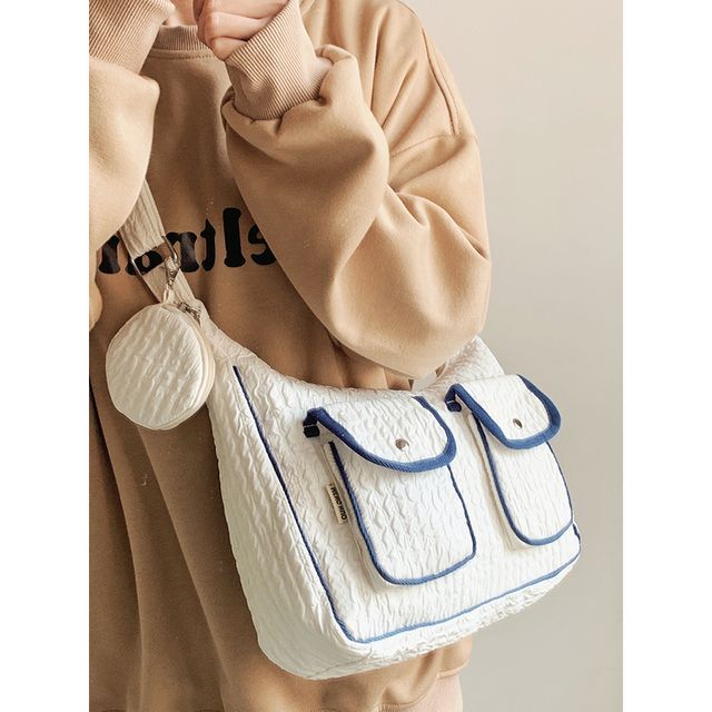 Felicity Contrast Trim Zip Crossbody Bag YesStyle