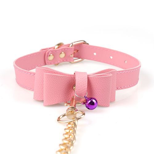 pink chain leash