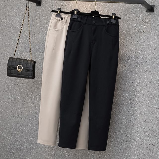 Daybreak-High Rise Plain Tapered Pants