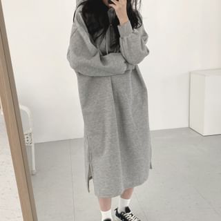 Lewwe Long Sleeve Round Neck Loose Fit Hoodie Dress Sale