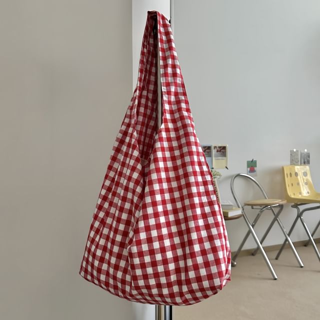 Basaran-Gingham Canvas Tote Bag
