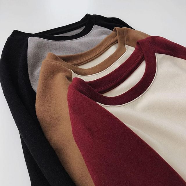 Faiar-Long-Sleeve Round Neck Raglan Tee