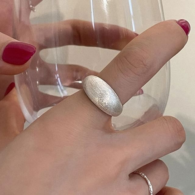 Kamuel-Brushed Sterling Silver Open Ring