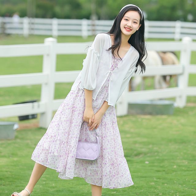 Green Dress White Cardigan Opuscyant Light Cardigan Spaghetti