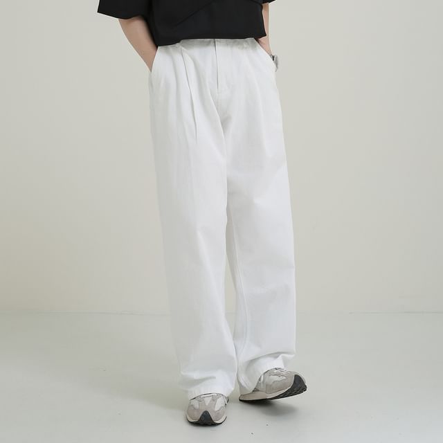 DAZO Studios-Mid Rise Plain Wide Leg Pants