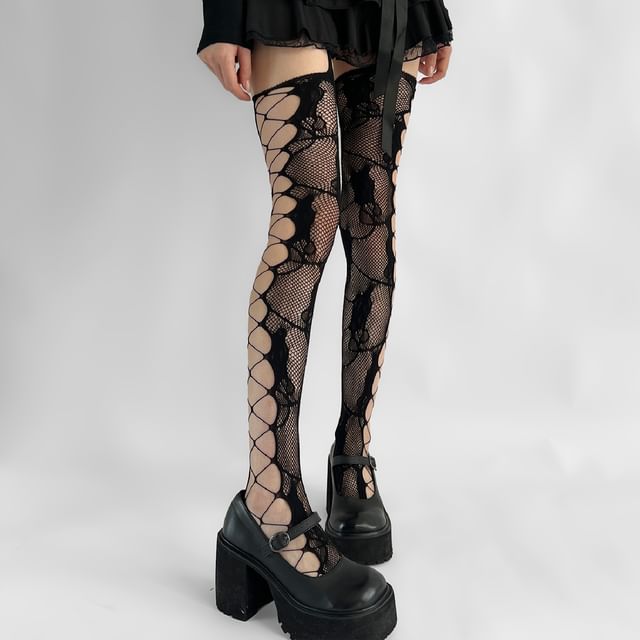 Desperim-Lace Fishnet Stockings