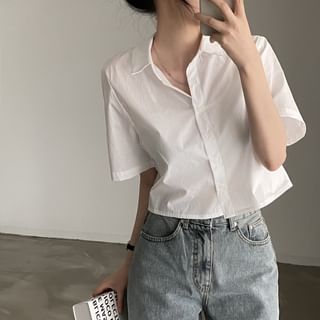 Tulstrix Short Sleeve Plain Loose Fit Shirt Sale