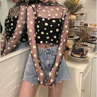 flower mesh top