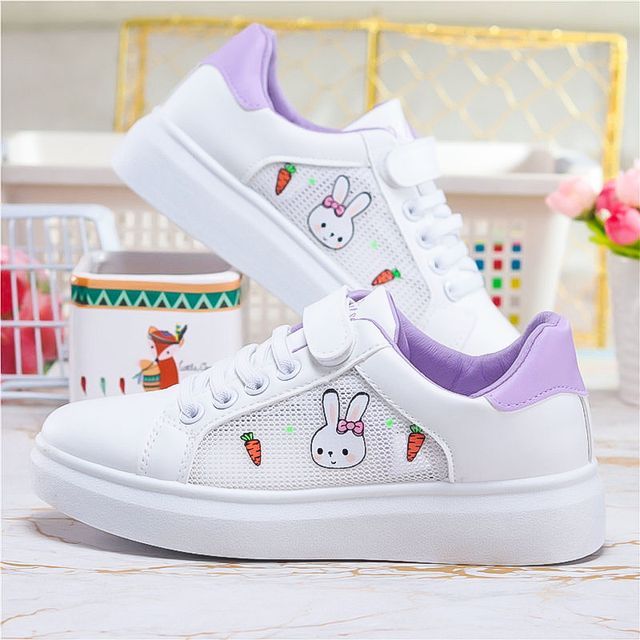 Ordinate Shoes Cartoon Print Lace-Up Sneakers YesStyle