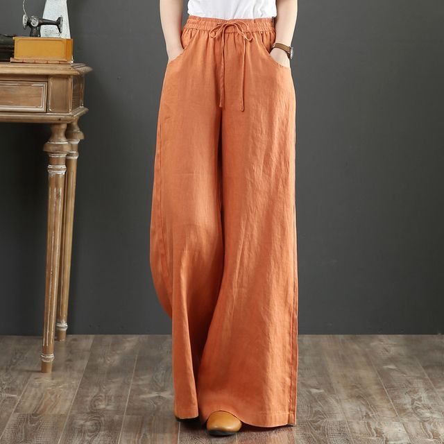 Supernova-Linen Wide-Leg Pants
