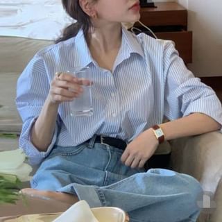 Jesong-Long Sleeve Collared Shirt