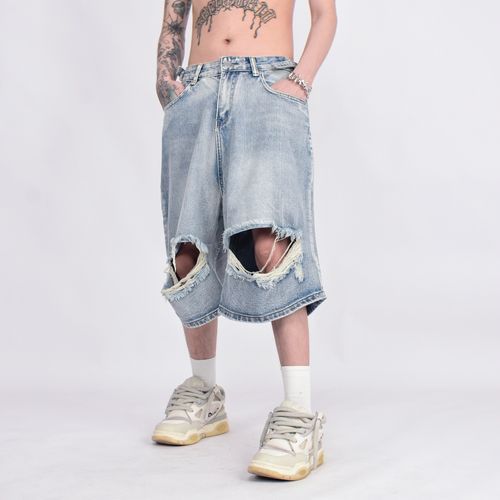 Distressed sales capri shorts