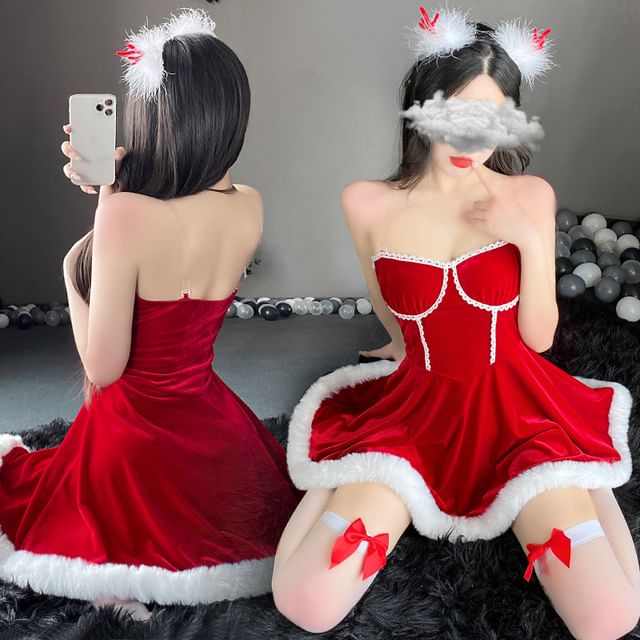 how to operate the rose toy Hotty - Christmas Lingerie Costume Set
