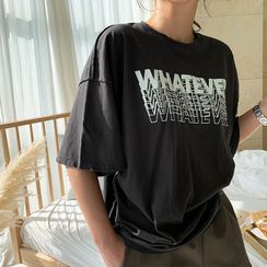NANING9 - 'WHATEVER' Letter T-Shirt NANING9 - 'WHATEVER' Letter T-Shirt