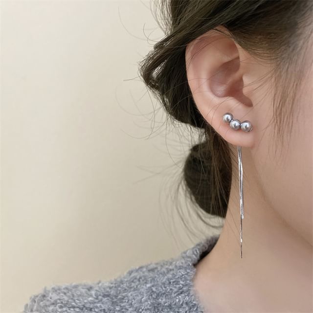 Panda Dama-Beaded Fringed Earrings