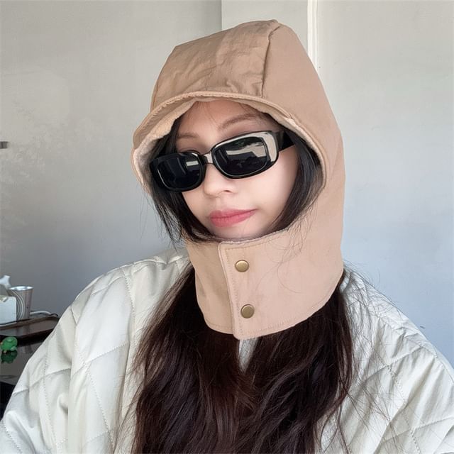 4-4 STUDIO-Plain Button-Up Balaclava