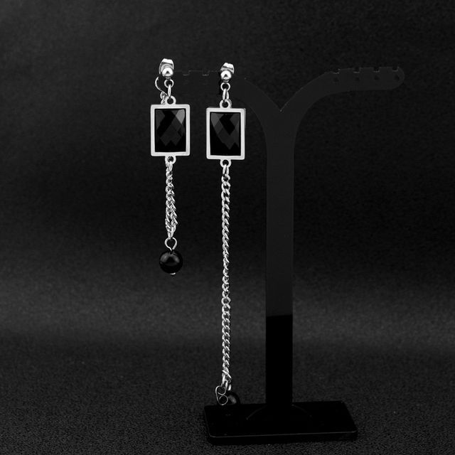 Juanitro-Faux Gemstone Asymmetrical Drop Earring