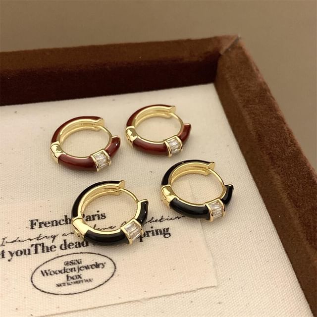 Gemsha-Glaze Rhinestone Hoop Earring