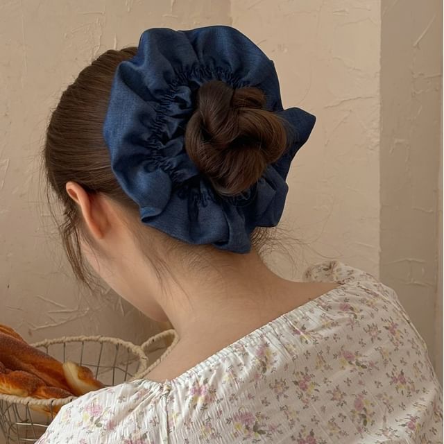 Allyrinta-Plain Denim Scrunchie