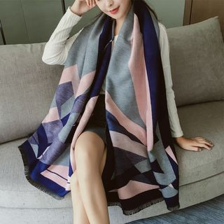 Frior-Color Panel Neck Scarf