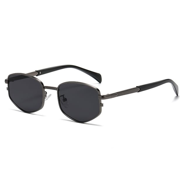 Aisyi-Geometric Metal Frame Sunglasses