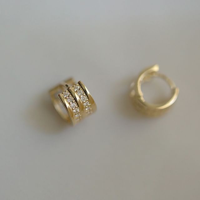 Seirios-Rhinestone Hoop Earring