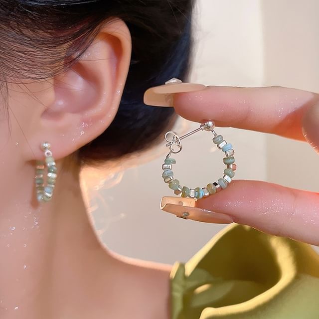 LIVSIA-Beaded Hoop Earring