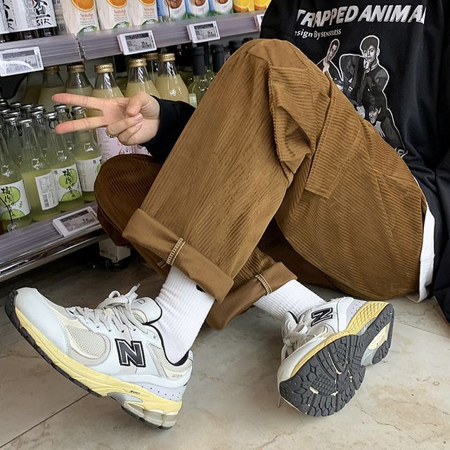 Corduroy Wide Leg Cargo Pants 