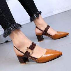 MANMANNI - Pointed thick heel sandals