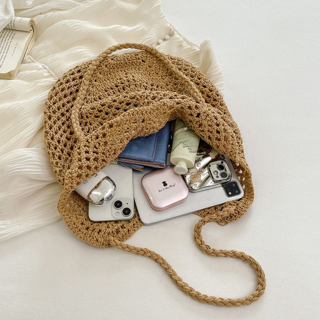 Skyglow-Crochet Straw Tote Bag