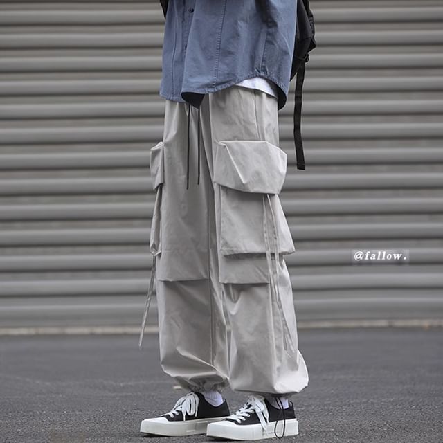 POSI-Mid Rise Plain Harem Cargo Pants