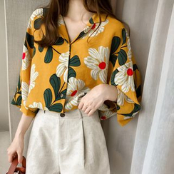 Ilda - 中袖碎花衬衫 Ilda - 中袖碎花衬衫
